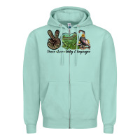 Seafoam Leopard Peace Love Baby Chimpanzee Zipper Hoodie - LillyAllenDesigns