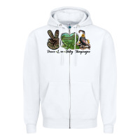 White Leopard Peace Love Baby Chimpanzee Zipper Hoodie - LillyAllenDesigns