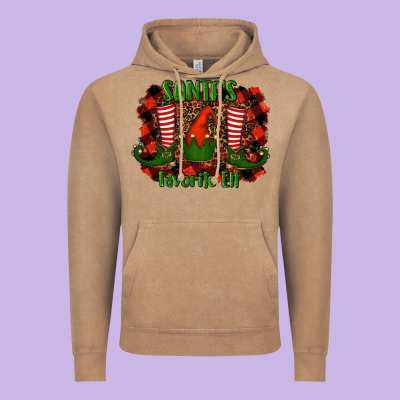 Santa's Favorite Elf Vintage Hoodie Designed By Ranaportraitstore