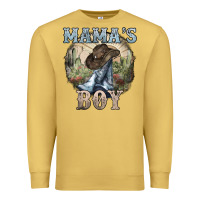 Antique Gold mamas boy western cowboy boots cactus Premium Sweatshirt - NancyCooperArtShop