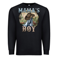 Black mamas boy western cowboy boots cactus Premium Sweatshirt - NancyCooperArtShop