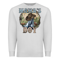 Dove Grey mamas boy western cowboy boots cactus Premium Sweatshirt - NancyCooperArtShop