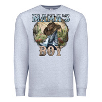 Heather Grey mamas boy western cowboy boots cactus Premium Sweatshirt - NancyCooperArtShop