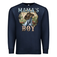 Navy mamas boy western cowboy boots cactus Premium Sweatshirt - NancyCooperArtShop