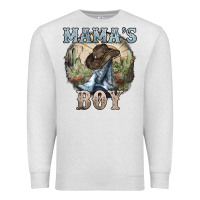 Oatmeal Heather mamas boy western cowboy boots cactus Premium Sweatshirt - NancyCooperArtShop