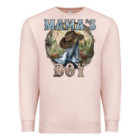 Pale Pink mamas boy western cowboy boots cactus Premium Sweatshirt - NancyCooperArtShop
