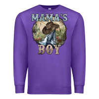 Purple mamas boy western cowboy boots cactus Premium Sweatshirt - NancyCooperArtShop