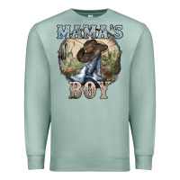 Seafoam mamas boy western cowboy boots cactus Premium Sweatshirt - NancyCooperArtShop