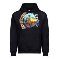 Black summer time skeleton surfing Urban Hoodie - NancyCooperArtShop