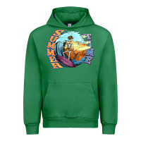 Emerald summer time skeleton surfing Urban Hoodie - NancyCooperArtShop