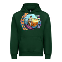 Forest Green summer time skeleton surfing Urban Hoodie - NancyCooperArtShop