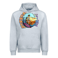 Heather Grey summer time skeleton surfing Urban Hoodie - NancyCooperArtShop