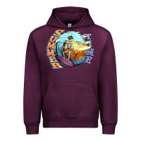 Mauve Wine summer time skeleton surfing Urban Hoodie - NancyCooperArtShop