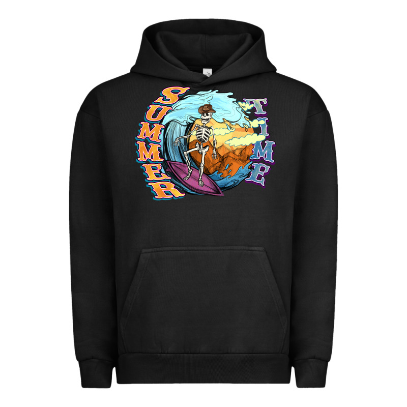 Summer Time Skeleton Surfing Urban Hoodie by NancyCooperArtShop | Teevron