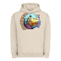Pigment French Oak summer time skeleton surfing Urban Hoodie - NancyCooperArtShop