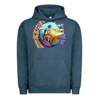 Pigment Midnight Navy summer time skeleton surfing Urban Hoodie - NancyCooperArtShop