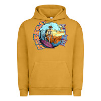 Pigment Peanut Butter summer time skeleton surfing Urban Hoodie - NancyCooperArtShop