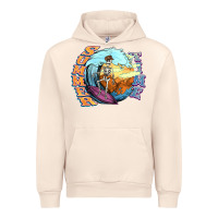 Sandshell summer time skeleton surfing Urban Hoodie - NancyCooperArtShop