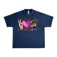 Navy peace love makeup Urban Heavy Tee - RacoonDesign