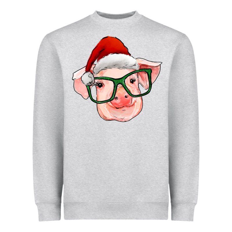 Christmas Pig With Santa Claus Hat Heavyweight Sweatshirt by RanaPortraitStore | Teevron