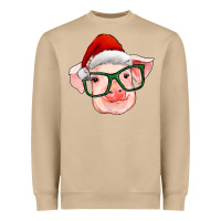Mushroom christmas pig with santa claus hat Heavyweight Sweatshirt - RanaPortraitStore