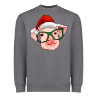 Storm christmas pig with santa claus hat Heavyweight Sweatshirt - RanaPortraitStore