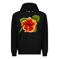Black Hawaiian Hibiscus Flower Premium Hoodie - LillyAllenDesigns