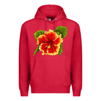 Cardinal Hawaiian Hibiscus Flower Premium Hoodie - LillyAllenDesigns