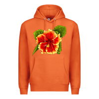 Carrot Hawaiian Hibiscus Flower Premium Hoodie - LillyAllenDesigns