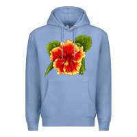 Colony Blue Hawaiian Hibiscus Flower Premium Hoodie - LillyAllenDesigns