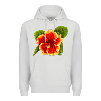 Dove Grey Hawaiian Hibiscus Flower Premium Hoodie - LillyAllenDesigns