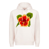 Pale Pink Hawaiian Hibiscus Flower Premium Hoodie - LillyAllenDesigns