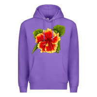 Hawaiian Hibiscus Flower Premium Hoodie | Teevron