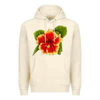 Sandshell Hawaiian Hibiscus Flower Premium Hoodie - LillyAllenDesigns