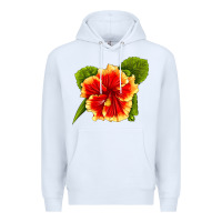 White Hawaiian Hibiscus Flower Premium Hoodie - LillyAllenDesigns