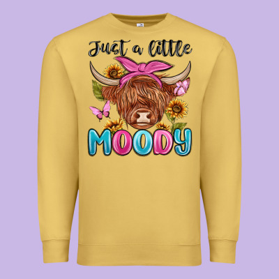 Just A Little Moody Premium Sweatshirt Designed By Maliassmallbusiness