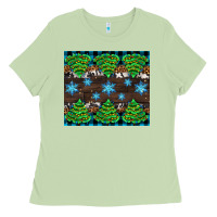 Matcha Christmas tree with snow Ladies Tee - AdoDesignShop