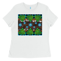 White Christmas tree with snow Ladies Tee - AdoDesignShop