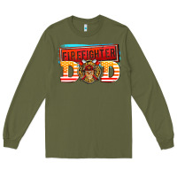 Army Green firefighter dad Long Sleeve Tee - AdoDesignShop