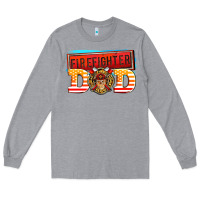 Heather Grey firefighter dad Long Sleeve Tee - AdoDesignShop