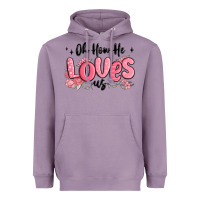 Lavender oh how he loves us Heavyweight Hoodie - MaliasSmallBusiness