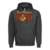 Charcoal Heather birthday diva Zipper Hoodie - NancyCooperArtShop