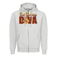 Dove Grey birthday diva Zipper Hoodie - NancyCooperArtShop
