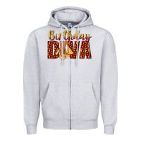 Heather Grey birthday diva Zipper Hoodie - NancyCooperArtShop