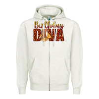 Oatmeal Heather birthday diva Zipper Hoodie - NancyCooperArtShop