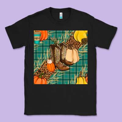 Fall Boot Seamless Pattern Classic Tee Designed By Bundleandbundleshop