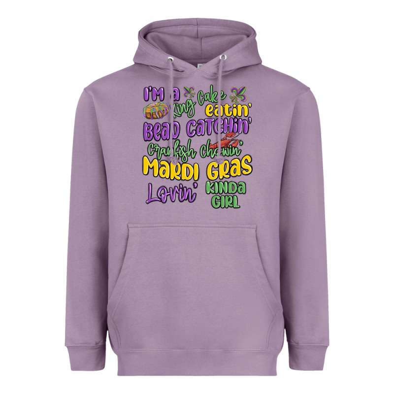 I'm A King Cake Eatin' Mardi Gras Lovin' Kinda Gir Heavyweight Hoodie by MaliasSmallBusiness | Teevron