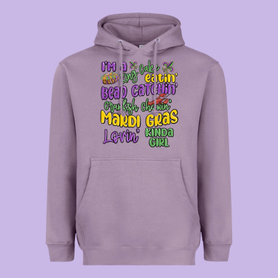 I'm A King Cake Eatin' Mardi Gras Lovin' Kinda Gir Heavyweight Hoodie Designed By Maliassmallbusiness