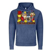 Vintage Denim tis' the season softball coffee cups Vintage Hoodie - Zillion Design Studio