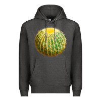 Charcoal Heather Golden Barrel Cactus Premium Hoodie - LillyAllenDesigns